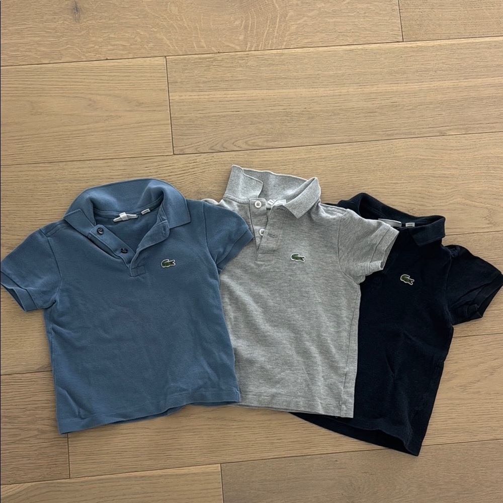 Lacoste Kids Polo Shirt Set - Blue, Gray, and Navy